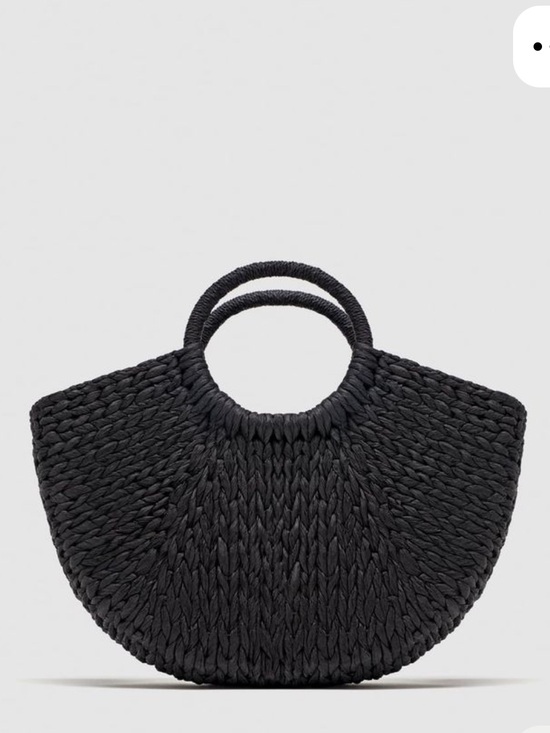 Zara Handbags - Zara Basic Woven Raffia Straw Handbag in Black